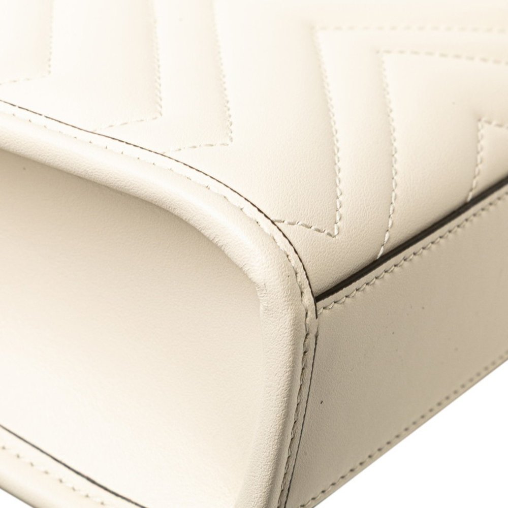 Gucci GG Marmont Shoulder Bag/Handbag 2WAY 696123 White Gold Leather Women's - Picture 5 of 10